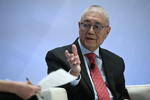 Eli Remolona Governor of the Bangko Sentral ng Pilipinas (BSP), speaks during the IMF/World Bank Group Spring Meetings at the IMF headquarters in Washington, DC, on April 25, 2025. File photo.