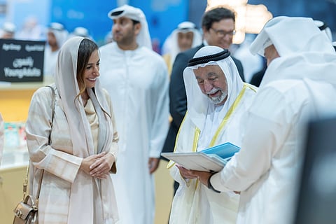 His Highness Sheikh Dr. Sultan bin Mohammed Al Qasimi and Sheikha Bodour bint Sultan Al Qasimi at the Sharjah Children's Reading Festival