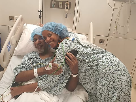 Noon with her father Mamoun Bashir Elnefeidi Ahmed at Cleveland Clinic Abu Dhabi (CCAD).