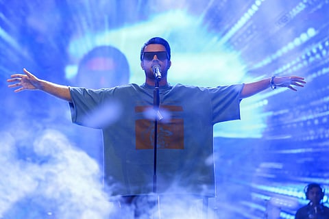 Pakistani singer and pop idol Atif Aslam in action at Dubai's Global Village on April 26