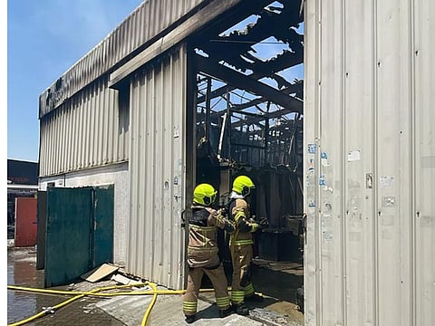 Dubai Civil Defence contains fire that broke out at two warehouses in Al Qouz area of Dubai on Thursday morning
