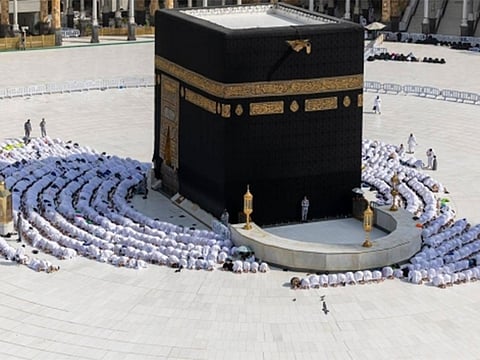 Only a small number of foreign pilgrims arriving on the first day of permitted Hajj entry were seen performing tawaf, the ritual circumambulation of the Kaaba.