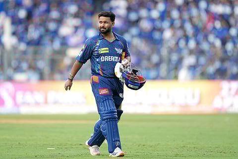 Lucknow Super Giants' Rishabh Pant walks back after being dismissed against Mumbai Indians. The left-hander has been facing troubled times after a lacklustre show in the Indian Premier League Season 18.