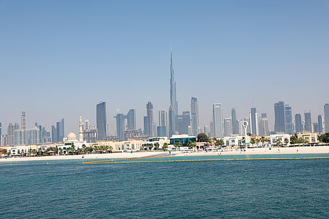 Beach with Dubai skyline. Photo: Virendra Saklani/Gulf News