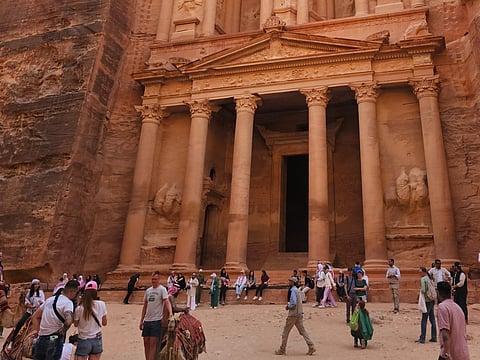 Petra, famous for its stunning temples hewn from rose-pink cliff faces, is a UN World Heritage site.