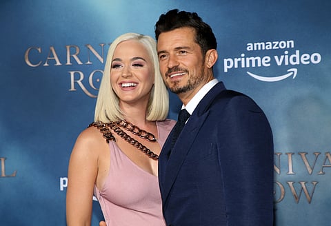 Katy Perry and Orlando Bloom attend the LA premiere of Amazon's "Carnival Row" at TCL Chinese Theatre on August 21, 2019 in Hollywood, California.