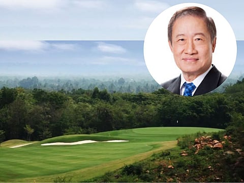 Thai tycoon Prayudh Mahagitsiri (inset) and a view of the Mountain Creek Golf Resort and Residence in Thailand.