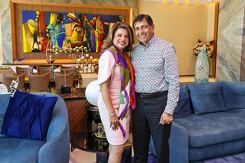 Manu Jeswani with his beloved wife Sapna Jeswani. She helps him stay grounded, he says.