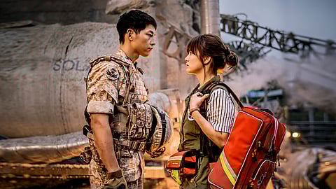 DOTS, starring Song Joong-ki and Song Hye-kyo, is a love story between a principled soldier and a doctor.