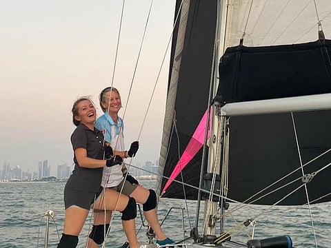 Dubai's Cakil Agnew recalls  doing the biggest offshore race in the Middle East, the Dubai to Muscat. with an all-female crew: Betty Camacho, Sally Fleming, Clare Robson, and Ellie Mae.