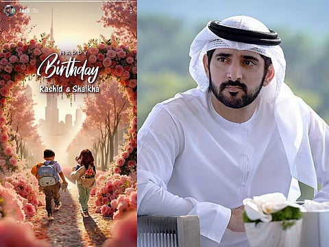Sheikh Hamdan shares birthday greetings for his twins