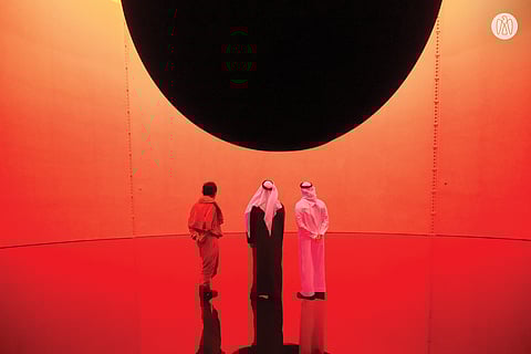Sheikh Khaled bin Mohamed bin Zayed Al Nahyan, Crown Prince of Abu Dhabi and Chairman of the Abu Dhabi Executive Council, at the inauguration ceremony of teamLab Phenomena Abu Dhabi, a transformative multi-sensory art experience and cultural landmark in Saadiyat Cultural District.