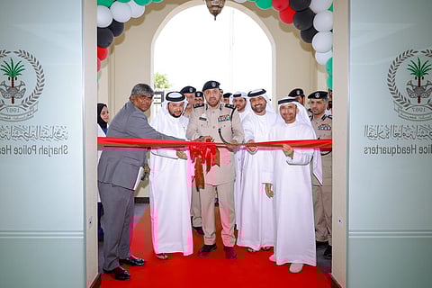Major General Abdullah Mubarak bin Amer, Commander-in-Chief of Sharjah Police, inaugurating the new embalming centre.