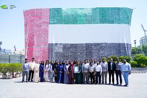 World's largest handprinted UAE flag on display at the Pakistan Association in Dubai