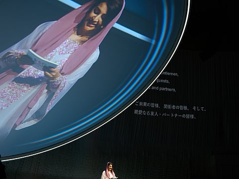 Reem Al Hashimy delivers keynote address at Expo 2025 Osaka in Japan.