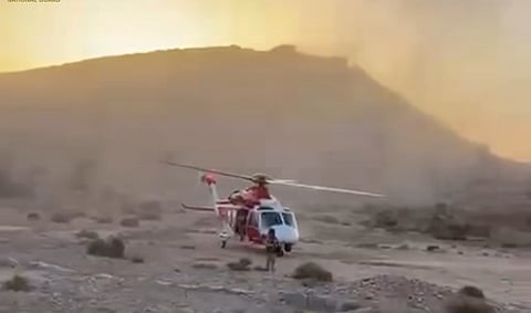A screengrab of the rescue scene from a video released by the authorities.