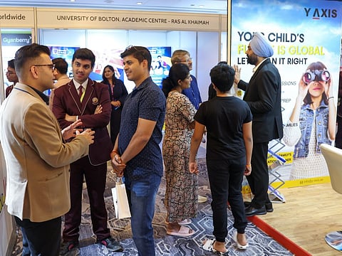 Students and families interact with experts during the inaugural Gulf News Edufair exhibition in Abu Dhabi.