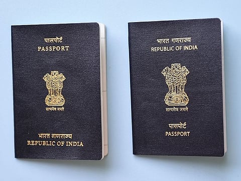 The old Indian passport (left) and the new one with a new design and extra safety features that was introduced in 2021. Picture used for illustrative purposes.