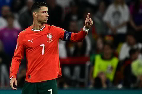 Portugal's forward Cristiano Ronaldo reacts during the Uefa Nations League semi-final against Germany in Munich on Wednesday.