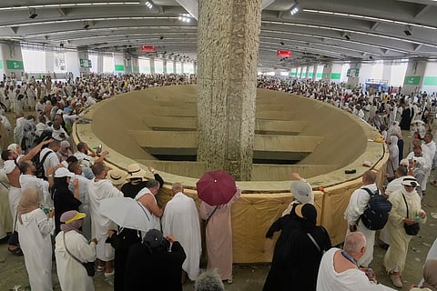 Muslim pilgrims perform Hajj rituals