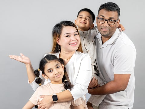 Varun Harry and Rachelle Ann Bonsol Harry with their children.