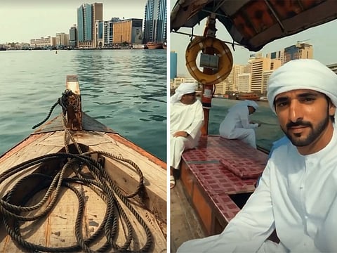 Video: Sheikh Hamdan takes traditional abra ride to visit historic Dubai Souk on Eid Al Adha weekend