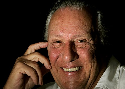 British author Frederick Forsyth poses for a photograph in Hertford, England, Aug. 17, 2006.