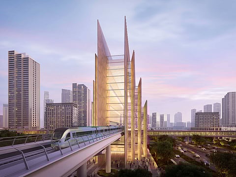 The Emaar Properties Station on the Dubai Metro Blue Line.