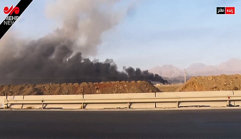 This image grab taken from footage broadcast by Iran's IRINN news on June 13, 2025 shows what the television described as smoke billowing from explosions in Natanz after Israel announced it had carried out strikes on Iranian nuclear and military sites in the Islamic republic.