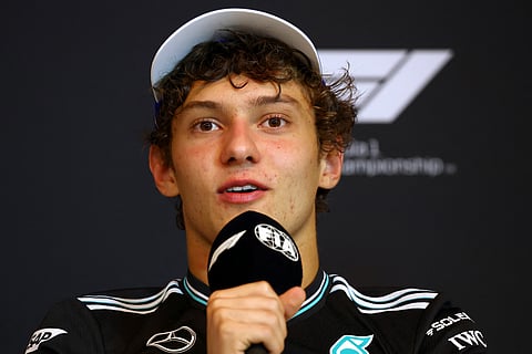Third placed Andrea Kimi Antonelli of Italy and Mercedes AMG Petronas F1 Team in the Drivers Press Conference during the F1 Grand Prix of Canada at Circuit Gilles-Villeneuve on June 15, 2025 in Montreal, Quebec.
