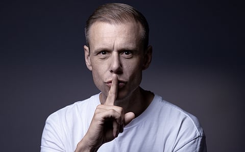 Dutch DJ and record producer Armin van Buuren poses during a photo session in Paris on June 16, 2025.