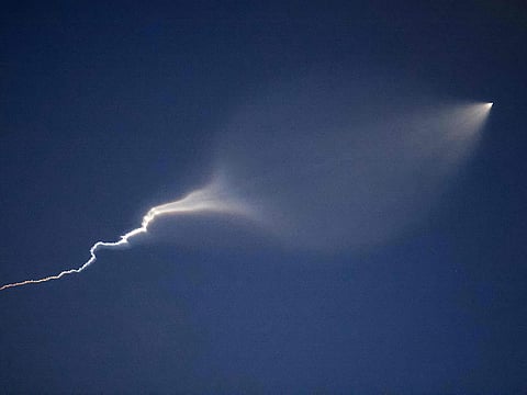 A missile is launched from Iran toward Israel on the sixth day of fighting between the two foes.