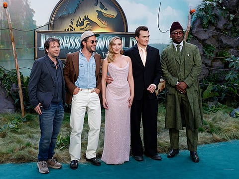 The cast of Jurassic World: Rebirth at the world premiere of the film in London