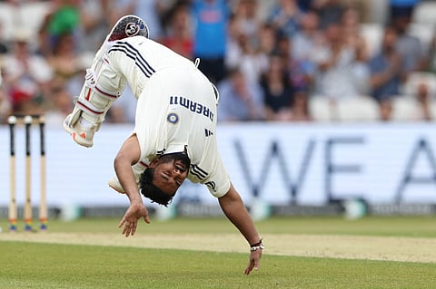 India's Rishabh Pant celebrates reaching his century on day two of the first cricket Test against England at Headingley, Leeds, on June 21, 2025.