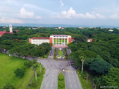 The University of the Philippines has eight constituent universities and 17 campuses throughout the Philippines. An aerial shot of the UP campus in Diliman, Quezon City (Manila).