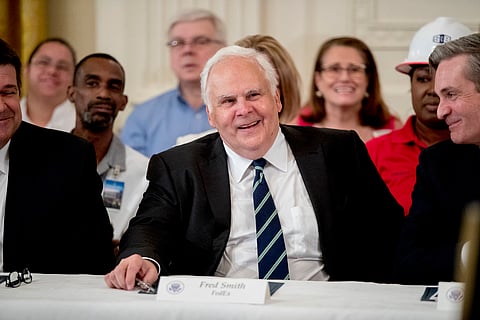 FedEx CEO Fred Smith appears at a signing ceremony where President Donald Trump signed an Executive Order that establishes a National Council for the American Worker in the East Room of the White House, Thursday, July 19, 2018, in Washington.