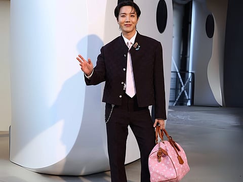 J-Hope at the Louis Vuitton's Spring/Summer 2026 menswear show in Paris