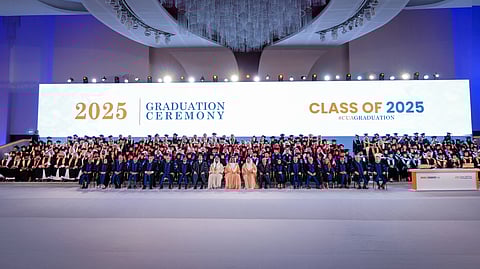 Under the patronage and in presence of Shaikh Ammar Bin Humaid Al Nuaimi, Crown Prince of Ajman and Chairman of Ajman Executive Council, City University Ajman celebrated the graduation of its ninth cohort for the academic year 2025