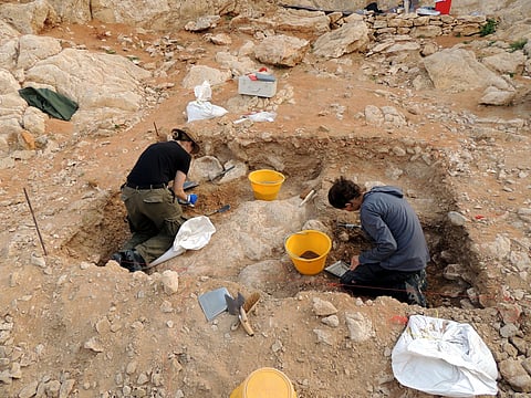 Researchers and scientists during excavation and field visits to the Faya Palaeolandscape site, exploring its rich archaeological heritage.