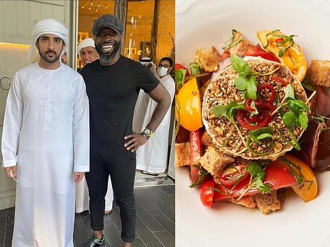 Sheikh Hamdan with Chef Izu Ani