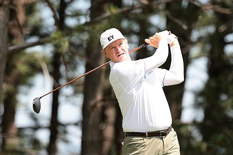 Ernie Els of South Africa hits a tee shot on the sixth hole during the third round of the U.S. Senior Open Championship 2025 at Broadmoor Golf Club on June 28, 2025 in Colorado Springs, Colorado.