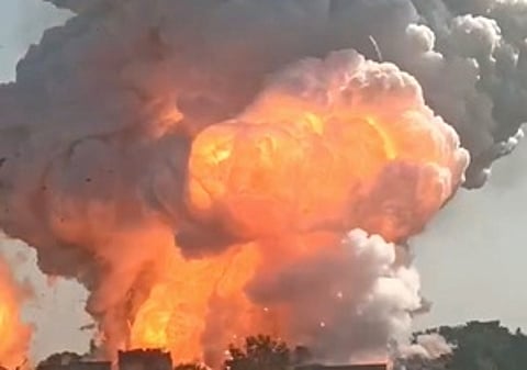 The explosion triggered a huge fire, which engulfed the premises of Sigachi Chemicals.