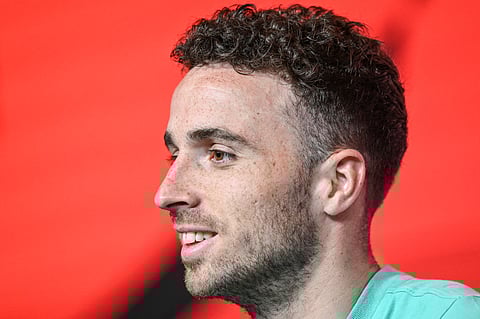 Portugal's forward Diogo Jota during a press conference. The Liverpool star was killed in a car crash in Spain on Thursday.