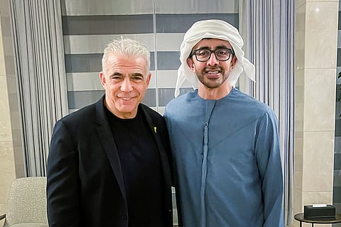 Sheikh Abdullah bin Zayed Al Nahyan with Yair Lapid