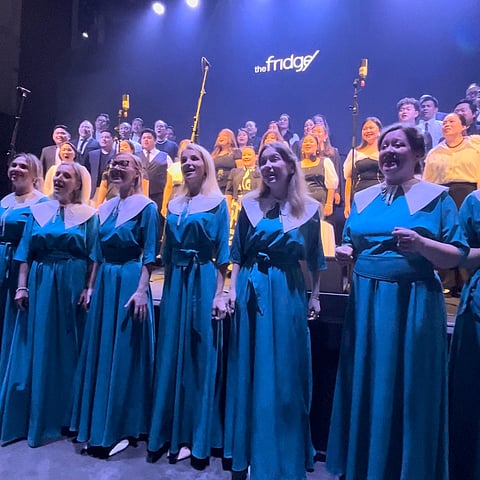 The Angels Singing Choir and Filipino choir (Koro Ducere + Dubai Camerata Singers) delivered an extraordinary performance at the "Words Meet Harmonies" concert at The Fridge, Dubai.