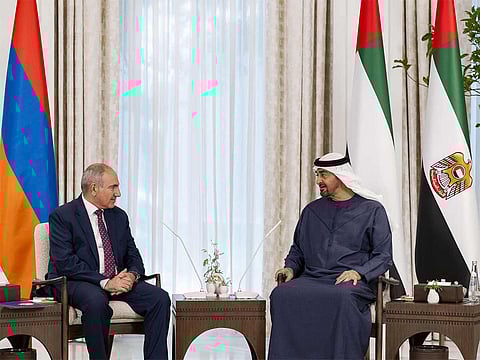 The meeting took place at Qasr Al Shati in Abu Dhabi.