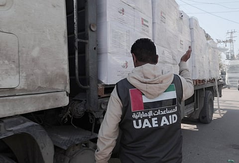 13 UAE aid trucks arrive in Gaza as part of Operation Chivalrous Knight 3