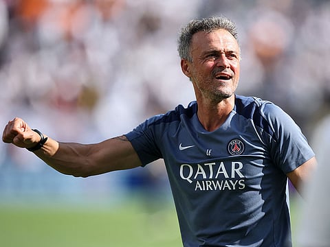 PSG coach Luis Enrique celebrates following the Fifa Club World Cup 2025 semi-final win against Real Madrid in New Jersey on Wednesday.
