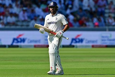 India's Karun Nair walks back to the pavilion having lost his wicket for 40 on the second day of the third Test against England at Lord's.