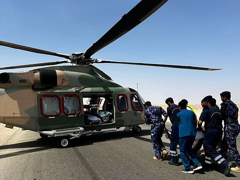 Police aviation transported the victims of the Maqshan accident to Thumrait Hospital.